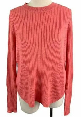 BP. Soft Pointelle Ribbed Pullover Sweater size Small in Coral Rose salmon NEW